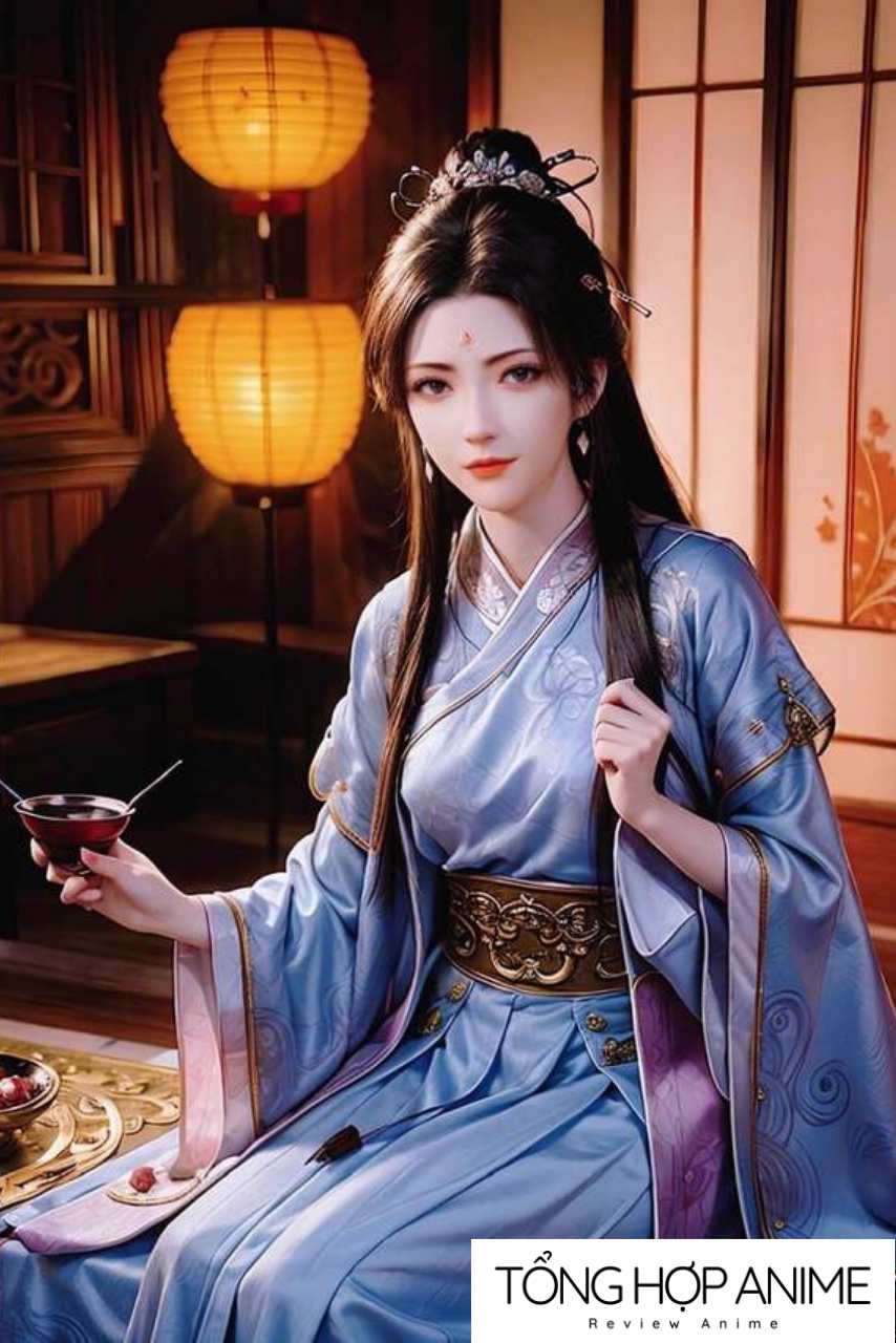 Nam Cung Uyển với vẻ đẹp quyến rũ, mái tóc dài xoã tự nhiên.