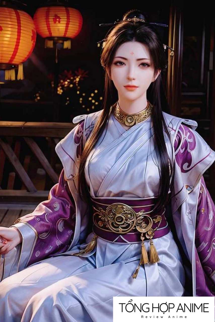 Nam Cung Uyển trong bộ trang phục lộng lẫy, gương mặt xinh đẹp và thần thái tự tin.