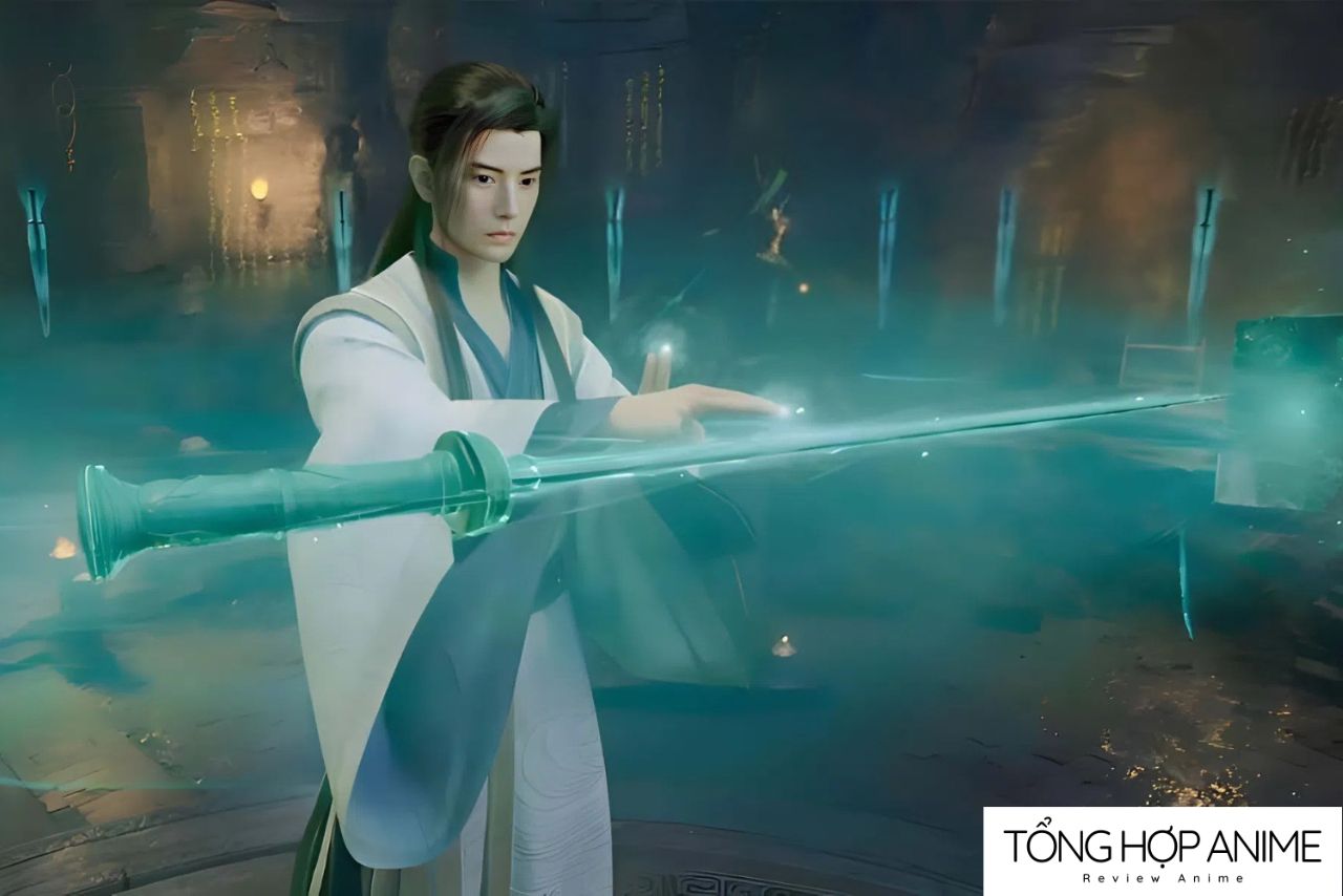 Hàn Lập sử dụng Thanh Trúc Phong Vân Kiếm trong trận chiến