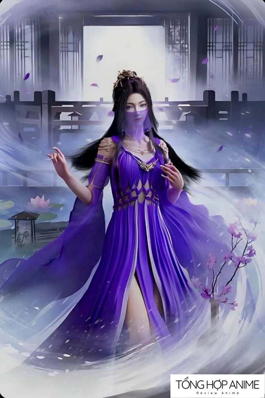 Tử Linh Tiên Tử – vẻ đẹp thanh tao và bí ẩn giữa khung cảnh tu tiên huyền ảo.